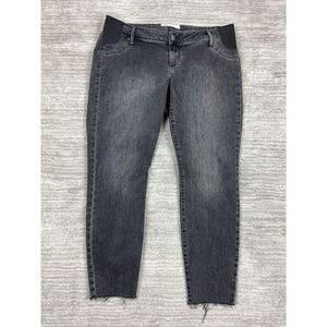 GAP Jeans Womens 32 14S Black Maternity True Skinny Stretch‎ Raw Hem Casual